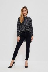 Bawełniane jeansy push up. Czarne jeansy MOODO, bez wzorów, z bawełny, długie. W wyprzedaży za 59.99 zł.