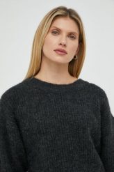 American Vintage sweter z domieszką wełny damski kolor szary ciepły. Szare swetry American Vintage, l, bez wzorów, z wełny, vintage, bez ramiączek. W wyprzedaży za 519.99 zł.
