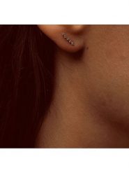 OR Carats Złote kolczyki-wkrętki z diamentami rozmiar: onesize. Szare kolczyki OR Carats, z diamentem, złote. Za 437.17 zł.