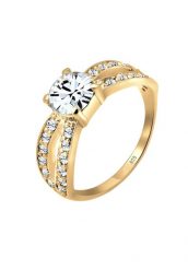 Elli Damski pasjans Glamorous z kryształem ze srebra próby 925 Sterling Silver Pierścionki 1 ct. Szare pierścionki Elli, z kryształem, srebrne. Za 378.99 zł.