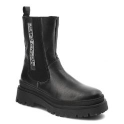 Czarne Botki Pollonus Ocieplane Obuwie Damskie. Czarne botki Pollonus, bez wzorów, ze skóry, bez obcasa, bez zapięcia. Za 379.00 zł.