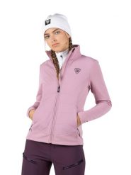Bluza narciarska Rossignol W Classique Hybrid Clim FZ różowa. Czerwone bluzy bez kaptura Rossignol, na jesień, l, bez wzorów, z elastanu, bez kaptura, narciarskie, primaloft. Za 599.85 zł.