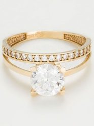 OR ÉCLAT Złoty pierścionek "Majestueuse" z cyrkonią rozmiar: 56. Żółte pierścionki Or Éclat, z cyrkonią, złote. Za 1,304.99 zł.