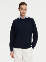 Tommy Hilfiger Bluza UW0UW05771 Granatowy Regular Fit. Niebieskie bluzy Tommy Hilfiger, l, bez wzorów, z bawełny, bez kaptura. Za 189.99 zł.
