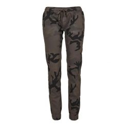 Spodnie Do Joggingu Damskie Camo. Brązowe spodnie sportowe Urban Classics, bez wzorów, długie, do biegania. Za 186.99 zł.