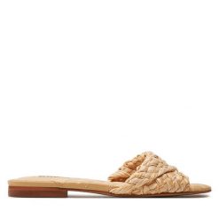 Klapki Dune London. Brązowe klapki Dune London, bez wzorów, bez obcasa, bez zapięcia. Za 329.99 zł.