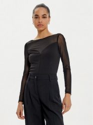 Rinascimento Body CFC0121148003 Czarny Slim Fit. Czarne body i gorsety Rinascimento, bez wzorów, z syntetyku, bez ramiączek. Za 189.99 zł.