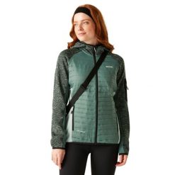 Damska Kurtka Hybrydowa Newhill. Czarne kurtki Regatta, xl, bez wzorów, z materiału, z kapturem. Za 108.99 zł.