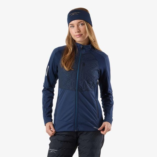 Kurtka Narciarska Narciarstwo biegowe Kobieta Core Wodoodporny. Niebieskie kurtki SWEDEMOUNT, s, bez wzorów, z elastanu, bez kaptura, na fitness i siłownię. Za 259.99 zł.