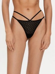 Boss Stringi 50515449 Czarny. Czarne stringi Boss, bez wzorów, z syntetyku. Za 49.99 zł.