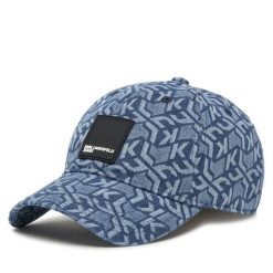 Czapka z daszkiem Karl Lagerfeld Jeans. Niebieskie czapki z daszkiem Karl Lagerfeld Jeans, bez wzorów, z jeansu. Za 199.99 zł.