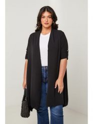 Curvy Lady Kardigan w kolorze czarnym rozmiar: 44/46. Czarne swetry Curvy Lady, bez wzorów, klasyczne, bez ramiączek. Za 105.63 zł.