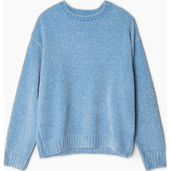 Niebieski sweter - Niebieski. Niebieskie swetry Cropp, l, bez wzorów, z dzianiny, bez ramiączek. Za 69.99 zł.