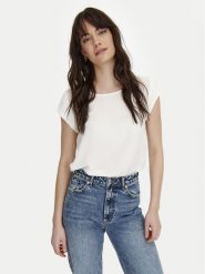 ONLY Bluzka 15142784 Biały Regular Fit. Białe bluzki ONLY, bez wzorów, z syntetyku, bez kołnierzyka, bez ramiączek. Za 49.99 zł.