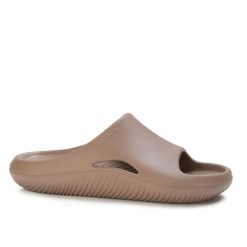 Klapki sportowe Crocs MELLOW RECOVERY SLIDE. Brązowe klapki Crocs, bez wzorów, z materiału, sportowe, bez obcasa, bez zapięcia. Za 159.00 zł.