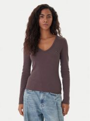 Tommy Jeans Bluzka Essential DW0DW17990 Brązowy Slim Fit. Brązowe bluzki Tommy Jeans, l, bez wzorów, z bawełny, bez kołnierzyka, bez ramiączek. Za 189.99 zł.