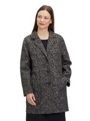 BETTY & CO Płaszcz przejściowy w kolorze czarno-szarobrązowym rozmiar: 40. Czarne płaszcze Betty & Co, bez wzorów, z wełny, bez kaptura. Za 179.22 zł.