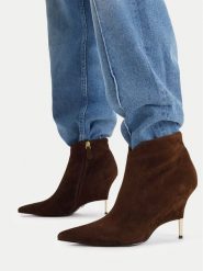 GINO ROSSI Botki EO-SLT26126S-T0403-1 Brązowy. Brązowe botki Gino Rossi, bez wzorów, ze skóry, bez obcasa, na szpilce, bez zapięcia. Za 599.99 zł.
