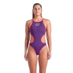 Damski kostium kąpielowy 1-częściowy Arena One Biglogo. Brązowe stroje jednoczęściowe Arena, bez wzorów, sportowe. Za 179.99 zł.