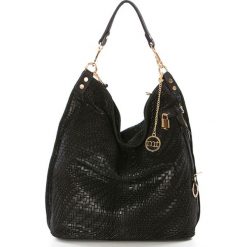 Skórzana torebka w kolorze czarnym - 42 x 38 x 17 cm. Torebki klasyczne Mia Tomazzi, Anna Morellini & Co. W wyprzedaży za 365.95 zł.