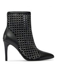 Liu Jo Botki Vickie 154 SA4013 PX467 Czarny. Czarne botki Liu Jo, bez wzorów, ze skóry, bez obcasa, na szpilce, bez zapięcia. Za 599.99 zł.