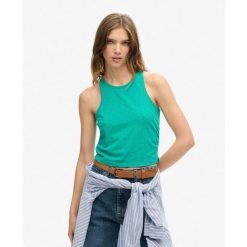 Top marszczony. Zielone bielizna termoaktywna damska Superdry, bez wzorów, bez ramiączek. W wyprzedaży za 103.10 zł.