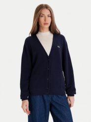 Lacoste Kardigan AF4143 Granatowy Regular Fit. Niebieskie swetry Lacoste, bez wzorów, z bawełny, bez ramiączek. Za 729.99 zł.