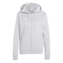 Bluza damska adidas Entrada 26 Full Zip Hoodie. Białe bluzy adidas, bez wzorów, z bawełny, bez ramiączek, bez kaptura. Za 146.99 zł.