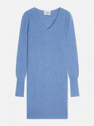AUTHENTIC CASHMERE Kaszmirowa sukienka "Capelet" w kolorze błękitnym rozmiar: XL. Niebieskie sukienki AUTHENTIC CASHMERE, xl, bez wzorów, z kaszmiru, bez kołnierzyka, bez ramiączek, mini. Za 422.66 zł.