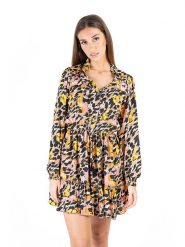 Isla Bonita by SIGRIS Sukienka w kolorze jasnoróżowo-czarno-żółtym rozmiar: XL. Czarne sukienki Isla Bonita by SIGRIS, xl, bez wzorów, bez kołnierzyka, bez ramiączek, mini. Za 167.28 zł.