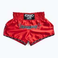 Spodenki treningowe YOKKAO Institution CarbonFit. Czerwone szorty sportowe YOKKAO, bez wzorów, z materiału, na fitness i siłownię. Za 229.99 zł.