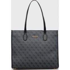 Guess torebka kolor czarny. Czarne shopper bag Guess, z aplikacjami, na ramię, bez dodatków. Za 769.99 zł.