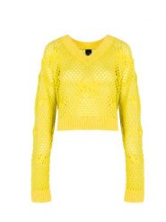 Pinko Sweter "Ideal" | 1G17V2 | Kobieta | Żółty. Żółte swetry Pinko, s, bez wzorów, z elastanu, eleganckie, bez ramiączek. W wyprzedaży za 399.00 zł.