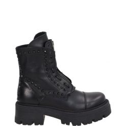CZARNE SZNUROWANE BOTKI H10 VITELLO NERO. Czarne botki Venezia, bez wzorów, ze skóry, bez obcasa, bez zapięcia. Za 349.00 zł.