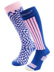 Skarpety narciarskie - Damskie - 2 pary - Ballpoint Blue. Niebieskie skarpetki POEDERBAAS, bez wzorów, z elastanu. Za 177.72 zł.