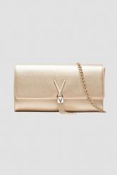 VALENTINO Złota duża kopertówka Pochette. Żółte kopertówki Valentino by Mario Valentino, bez wzorów, duże, bez dodatków. W wyprzedaży za 176.99 zł.