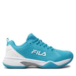 Buty do tenisa Fila. Niebieskie buty treningowe Fila, bez wzorów, bez zapięcia, tenisowe. Za 359.99 zł.