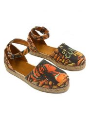 Calceo Espadryle w kolorze czarno-pomarańczowym ze wzorem rozmiar: 38. Brązowe espadryle Calceo, bez wzorów, bez obcasa. Za 175.67 zł.