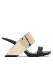 United Nude Klapki Loop Hi 1000596113 Złoty. Żółte klapki United Nude, bez wzorów, ze skóry, bez obcasa, bez zapięcia. Za 1,399.00 zł.