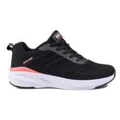 Buty sportowe damskie materiałowe DK czarne. Czarne buty treningowe bez wzorów, z materiału, bez zapięcia. Za 194.02 zł.