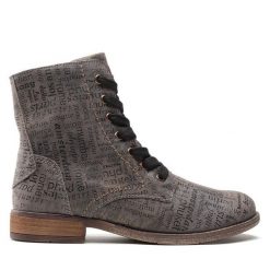 Botki Josef Seibel. Szare botki Josef Seibel, bez wzorów, bez obcasa, na płaskiej podeszwie, bez zapięcia. Za 359.99 zł.