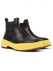 Camper Skórzane sztyblety w kolorze czarno-żółtym rozmiar: 41. Czarne buty sportowe lifestyle Camper, bez wzorów, sportowe, bez zapięcia. Za 440.28 zł.