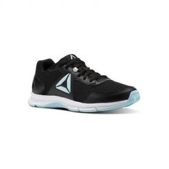 Buty do chodzenia damskie Reebok Express Runner. Czarne buty do biegania Reebok, bez wzorów, z materiału, bez zapięcia, do biegania. Za 269.99 zł.
