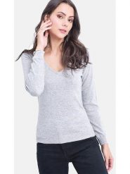 ASSUILI Sweter w kolorze jasnoszarym rozmiar: 40. Szare swetry Assuili, bez wzorów, klasyczne, bez ramiączek. Za 113.99 zł.