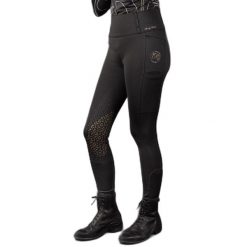 Damskie legginsy jeździeckie z pełną przyczepnością Harry's Horse Denici Cavalli. Czarne legginsy HARRYS HORSE, bez wzorów, z elastanu. Za 265.50 zł.