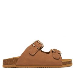 Klapki Lasocki. Brązowe klapki Lasocki, bez wzorów, bez obcasa, bez zapięcia. Za 139.99 zł.