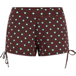 Szorty kąpielowe z figami wewnętrznymi, szybko schnące bonprix brązowo-turkusowy w kropki. Bikini bonprix. Za 37.99 zł.