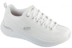 Buty sportowe damskie, Arch Fit 2.0 - Star Bound. Białe buty treningowe Skechers, bez wzorów, z materiału, przed kostkę, bez zapięcia, trekkingowe. Za 399.99 zł.