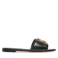 Klapki Tory Burch. Czarne klapki Tory Burch, bez wzorów, bez obcasa, bez zapięcia. Za 979.99 zł.