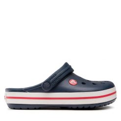 Klapki Crocs. Niebieskie klapki Crocs, bez wzorów, bez obcasa, bez zapięcia. Za 247.99 zł.